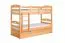 Massivholz Etagenbett inkl. Rollbett/Ausziehbett für Kinder und Jugendliche | Matratzenmaß: 90 x 200 cm | Natur Lackiert | umbaubar in 2 Einzelbetten | mit Rollbett | inkl. Rollroste Abbildung