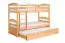 Massivholz Etagenbett inkl. Rollbett/Ausziehbett für Kinder und Jugendliche | Matratzenmaß: 90 x 200 cm | Natur Lackiert | umbaubar in 2 Einzelbetten | mit Rollbett | inkl. Rollroste Abbildung