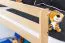 Doppelstockbett L-Form 90 x 200 cm | Buche massiv | natur lackiert | mit Regal | inkl. Rollrost | umbaubar in Einzelbetten Abbildung