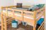 Hochbett 140 x 200 cm | Massivholz: Buche | Natur Lackiert | umbaubar in Einzelbett | Premium-Qualität | inkl. Rollrost Abbildung