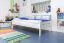 Kinderbett 90 x 200 cm | Massivholz: Buche | Weiß Lackiert Abbildung