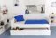 Bettrahmen für Kinder / Kinderbett 90 x 200 cm | Massivholz: Buche | Weiß Lackiert | inkl. 2. Liegeplatz 90 x 190 cm ausziehbar und 2 Rollrost | besonders hohe Qualität Abbildung