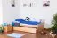 Bettrahmen für Kinder / Kinderbett / Ausziehbett 90 x 200 cm | Massivholz: Buche | Natur Lackiert | inkl. 2. Liegeplatz 90 x 190 cm ausziehbar und 2 Rollrost | besonders hohe Qualität Abbildung