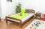 Kinderbett 120 x 200 cm | Massivholz: Kiefer | Nuss Lackiert | inkl. Rollrost Abbildung