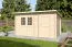 Holz-Gartenhaus 3,91 x 3,8 Meter (inkl. Dach) | Naturbelassen | Pultdach | 28 mm Blockbohlen-Haus Abbildung