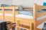 Jugendzimmer-Hochbett 160 x 200 cm | Massivholz: Buche | Natur Lackiert | umbaubar in Einzelbett | Premium-Qualität | inkl. Rollrost Abbildung