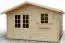 Holz-Gartenhaus 3,98 x 3,98 Meter (inkl. Dach) | Naturbelassen | Satteldach | 44 mm Blockbohlen-Haus Abbildung