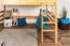 Jugendzimmer-Hochbett 160 x 200 cm | Massivholz: Buche | Natur Lackiert | umbaubar in Einzelbett | Premium-Qualität | inkl. Rollrost Abbildung