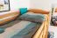 Jugendhochbett 90 x 190 cm | Massivholz: Buche | Natur Lackiert | umbaubar in Einzelbett | Premium-Qualität | inkl. Rollrost Abbildung