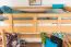 Jugendhochbett 90 x 190 cm | Massivholz: Buche | Natur Lackiert | umbaubar in Einzelbett | Premium-Qualität | inkl. Rollrost Abbildung