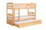 Jugendetagenbett 90 x 200 cm + Bettkasten/Stauraum/Ausziehbett | Massivholz: Buche | Natur Lackiert | umbaubar/teilbar in 2 Einzelbetten | inkl. Rollroste Abbildung