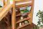Etagenbett L-Form  90 x 200 cm | Buche massiv | natur lackiert | mit Regal und Rutsche | inkl. Rollrost | teilbar Abbildung