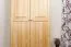 Kleiderschrank | 2 Drehtüren | 4 Fächer | mit Kleiderstange | 80 cm breit | Massivholz | Farbe: Natur Abbildung