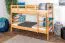 Stockbett für Kinder 90 x 190 cm | Massivholz: Buche | Natur Lackiert | umbaubar in 2 Einzelbetten | inkl. Rollroste Abbildung