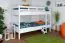 Etagenbett für Kinder 90 x 190 cm | Massivholz: Buche | Weiß Lackiert | umbaubar in 2 Einzelbetten | inkl. Rollroste Abbildung