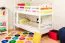 Etagenbett für Kinder 90 x 200 cm | Massivholz: Buche | Weiß Lackiert | umbaubar in 2 Einzelbetten | inkl. Rollroste Abbildung