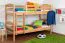 Stockbett für Kinder 90 x 200 cm | Massivholz: Buche | Natur Lackiert | umbaubar in 2 Einzelbetten | inkl. Rollroste Abbildung