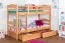 90 x 200 cm Stockbett mit Stauraum / 2 Schubladen für Jugendliche Massivholz: Buche | Natur Lackiert | umbaubar in 2 Einzelbetten | Premium-Qualität | inkl. Rollroste Abbildung