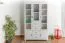 Kleiderschrank | 5 Drehtüren | 4 Schubladen | 12 Fächer | 121 cm breit | Massivholz | Farbe: Weiß Abbildung