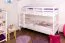 Etagenbett für Kinder 90 x 200 cm | Massivholz: Buche | Weiß Lackiert | umbaubar in 2 Einzelbetten | inkl. Rollroste Abbildung