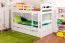 Etagenbett mit Stauraum / 2 Schubladen für Jugendliche 90 x 200 cm | Massivholz: Buche | Weiß Lackiert | umbaubar in 2 Einzelbetten | Premium-Qualität | inkl. Rollroste Abbildung