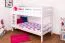 Etagenbett für Kinder 90 x 200 cm | Massivholz: Buche | Weiß Lackiert | umbaubar in 2 Einzelbetten | inkl. Rollroste Abbildung