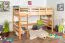 Hochbett für Kinder 120 x 190 cm | Massivholz: Buche | Natur Lackiert | umbaubar in Einzelbett | Premium-Qualität | inkl. Rollrost Abbildung