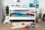 Etagenbett für Kinder 120 x 190 cm | Massivholz: Buche | Weiß Lackiert | umbaubar in 2 Einzelbetten | inkl. Rollroste Abbildung