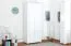 Schmaler 80 cm breiter Kleiderschrank mit 2 Türen | Farbe: Weiß Abbildung
