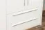 Kleiderschrank | 6 Drehtüren | 4 Schubladen | 5 Fächer | mit 3 Kleiderstangen | 277 cm breit | Farbe: Weiß Abbildung