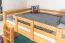 Etagenbett für Kinder 140 x 200 cm | Massivholz: Buche | Natur Lackiert | umbaubar in 2 Einzelbetten | inkl. Rollroste Abbildung