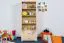 77 cm breiter Kleiderschrank mit 2 Türen, 8 Fächern und 2 Schubladen aus Massiv-Holz | Farbe: Natur | Tiefe: 50 cm Abbildung