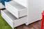 Kleiderschrank | 2 Drehtüren | 2 Schubladen | 4 Fächer | mit Kleiderstange | 80 cm breit | Massivholz | Farbe: Weiß Abbildung