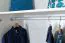 Kleiderschrank | 3 Drehtüren | 3 Schublade | 7 Fächer | mit Kleiderstange | 126 cm breit | Farbe: Weiß Abbildung