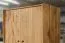Kleiderschrank | 2 Drehtüren | 5 Fächer | 2 Schubladen | mit Kleiderstange | 100 cm breit | Massivholz | Farbe: Natur Abbildung