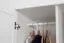 Kleiderschrank | 2 Drehtüren | 2 Schubladen | 4 Fächer | mit Kleiderstange | 80 cm breit | Massivholz | Farbe: Weiß Abbildung