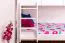 Etagenbett für Kinder 90 x 200 cm | Massivholz: Buche | Weiß Lackiert | umbaubar in 2 Einzelbetten | inkl. Rollroste Abbildung