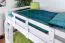 Stockbett für Kinder 140 x 200 cm | Massivholz: Buche | Weiß Lackiert | umbaubar in 2 Einzelbetten | inkl. Rollroste Abbildung