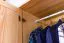 Kleiderschrank | 3 Drehtüren | 2 Schubladen | 4 Fächer | mit Kleiderstange | 123 cm breit | Massivholz | Farbe: Natur Abbildung