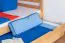 Stockbett + Bettkasten für Jugendliche 90 x 200 cm | Massivholz: Buche | Natur Lackiert | inkl. Bettkasten | umbaubar in 2 Einzelbetten | inkl. Rollroste Abbildung