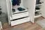 Kleiderschrank | 6 Drehtüren | 4 Schubladen | 5 Fächer | mit 3 Kleiderstangen | 277 cm breit | Farbe: Weiß Abbildung