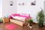 Kinderbett 90 x 200 cm mit Bettkasten (Ausziehbett) 90 x 190 cm als Gästebett | Massivholz: Buche | Natur Lackiert | inkl. 2. Liegeplatz ausziehbar und 2 Rollrost Abbildung