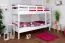 Etagenbett für Kinder 90 x 190 cm | Massivholz: Buche | Weiß Lackiert | umbaubar in 2 Einzelbetten | inkl. Rollroste Abbildung