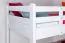 Etagenbett für Kinder 90 x 190 cm | Massivholz: Buche | Weiß Lackiert | umbaubar in 2 Einzelbetten | inkl. Rollroste Abbildung