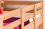 Etagenbett für Kinder 90 x 200 cm | Massivholz: Buche | Natur Lackiert | umbaubar in 2 Einzelbetten | inkl. Rollroste Abbildung