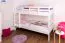 Etagenbett für Kinder 90 x 200 cm | Massivholz: Buche | Weiß Lackiert | umbaubar in 2 Einzelbetten | inkl. Rollroste Abbildung