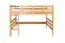 Hochbett für Kinder 140 x 200 cm | Massivholz: Buche | Natur Lackiert | umbaubar in Einzelbett | Premium-Qualität | inkl. Rollrost Abbildung