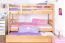 Stockbett + Bettkasten für Jugendliche 90 x 200 cm | Massivholz: Buche | Natur Lackiert | inkl. Bettkasten | umbaubar in 2 Einzelbetten | inkl. Rollroste Abbildung