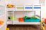 Etagenbett für Kinder 90 x 200 cm | Massivholz: Buche | Weiß Lackiert | umbaubar in 2 Einzelbetten | inkl. Rollroste Abbildung