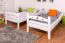 Etagenbett für Kinder 90 x 200 cm | Massivholz: Buche | Weiß Lackiert | umbaubar in 2 Einzelbetten | inkl. Rollroste Abbildung